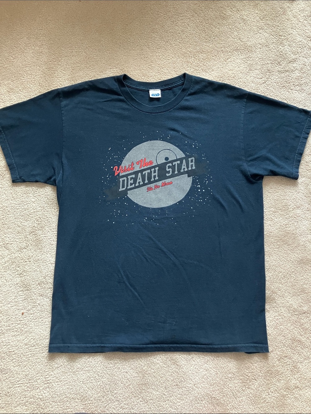Star Wars Death Star Navy and White Logo Tee